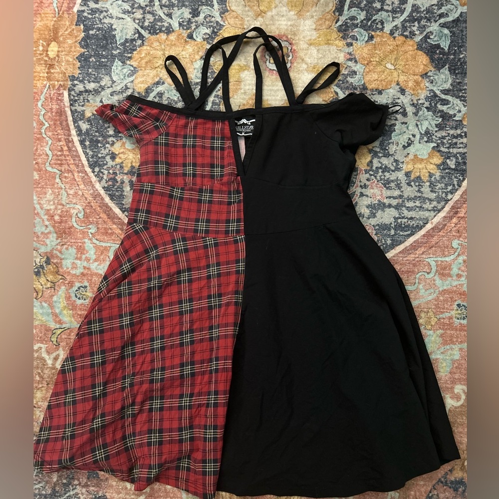 Killstar Red and Black Plaid Mini Dress
